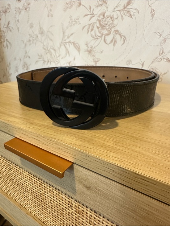 Gucci Other - Authentic Gucci Black Imprime GG Monogram Belt 95/38